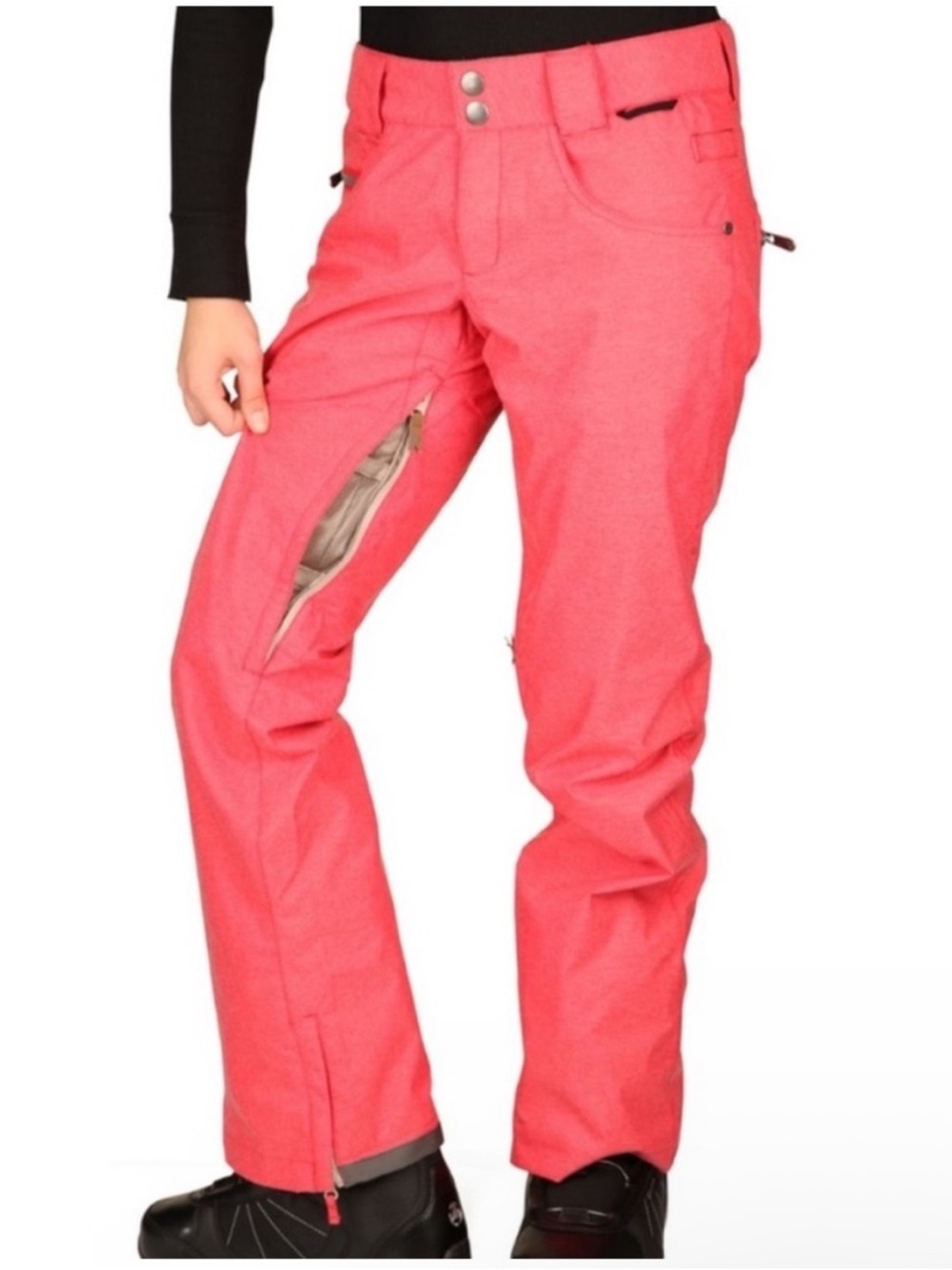 Volcom Olsom Coral Pink Boot-Cut Snow Pants Sz Medium